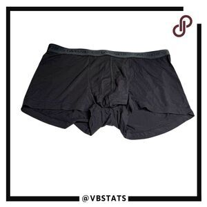 David Archy Men's Micro Modal Dual Pouch‎ Trunks Boxer Briefs Charcoal Large